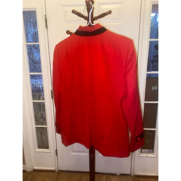 Women's vintage Escada Blazer Jacket Size 14 Red Black - Picture 12 of 12